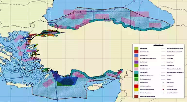 Türkiye’den Yunan Deniz Mekânsal Planlama Haritası’na tepki!