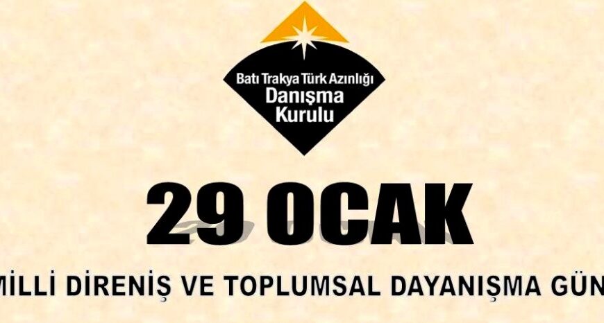 “29 Ocak Milli Direniş Günü” Gümülcine’de Anılacak