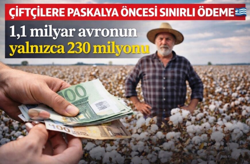 Çiftçilere Paskalya öncesi sınırlı ödeme: 1,1 milyar avronun yalnızca 230 milyonu