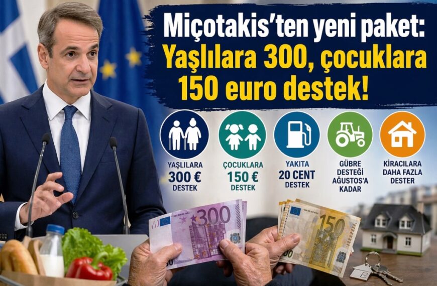Miçotakis’ten yeni paket: Yaşlılara 300, çocuklara 150 euro destek!