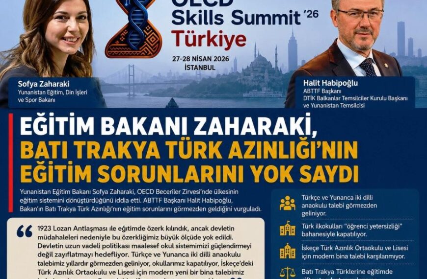 ABTTF’den Bakan Zaharaki’ye tepki: “Azınlığın eğitim sorunları görmezden geliniyor”