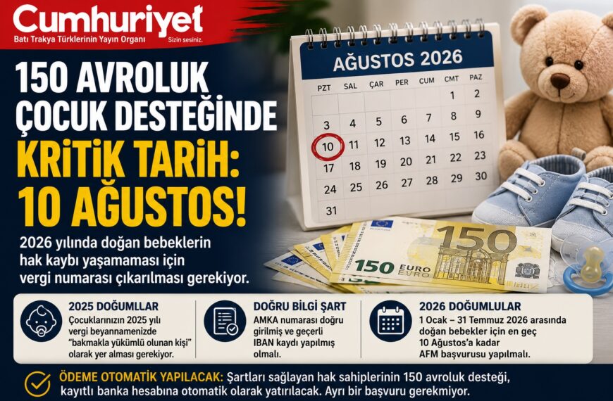 150 avroluk çocuk desteğinde kritik tarih: 10 Ağustos!