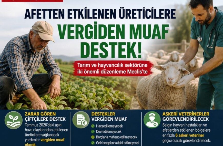 Afetten etkilenen çiftçiler vergiden muaf destek!