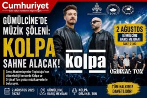 Gümülcine’de müzik şöleni: “Kolpa” sahne alacak!