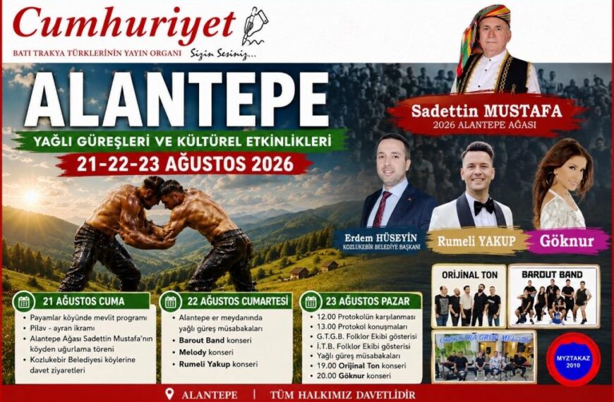 Alantepe Yağlı Güreşleri 21-23 Ağustos’ta…