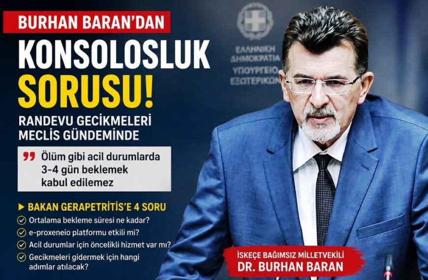 Milletvekili Baran’dan konsolosluk randevuları için Meclis’e soru