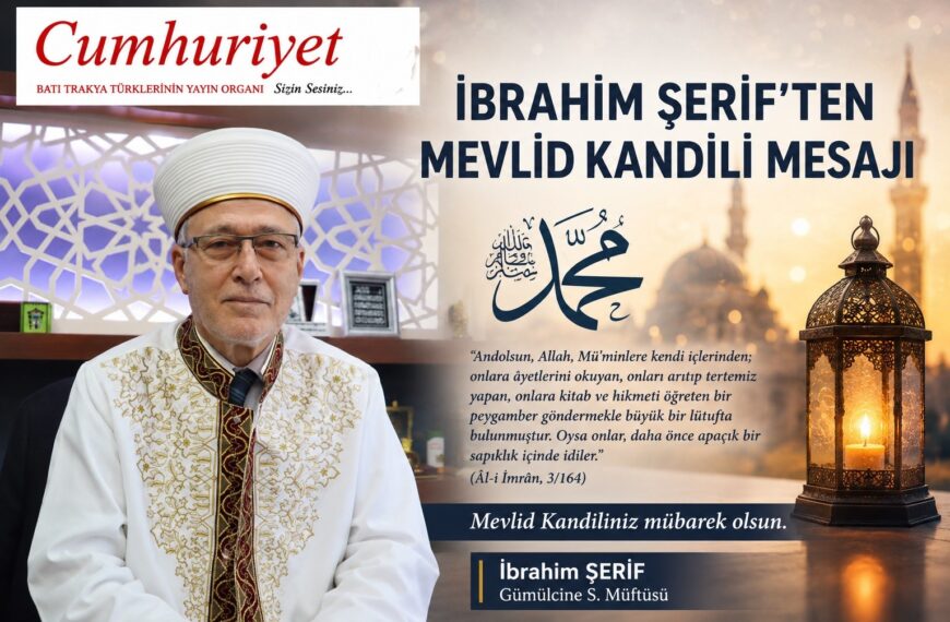 Müftü Şerif’ten Mevlid Kandili mesajı…