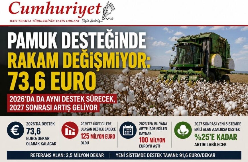 Pamuk desteğinde rakam değişmiyor: 73,6 euro!