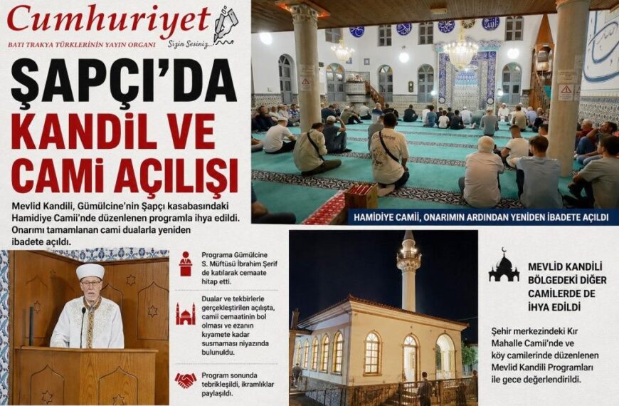 Şapçı’da Kandil ve Cami Açılışı