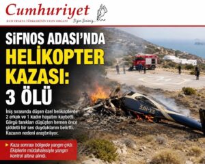 Sifnos Adası’nda helikopter kazası: 3 kişi hayatını kaybetti