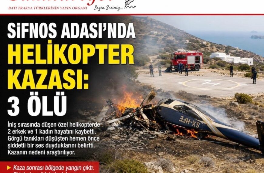 Sifnos Adası’nda helikopter kazası: 3 kişi hayatını kaybetti