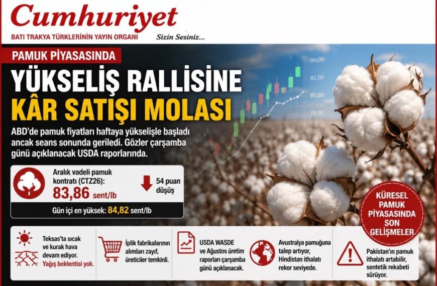 Pamukta yükseliş rallisine kâr satışı&hellip;