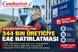AADE’den 344 bin üreticiye uyarı: Son tarih 16&hellip;