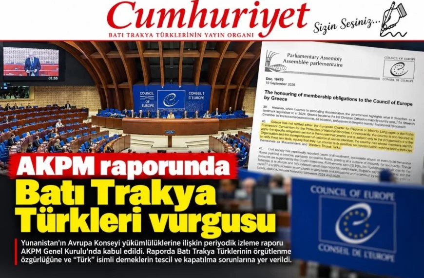 AKPM raporunda Batı Trakya Türkleri vurgusu…