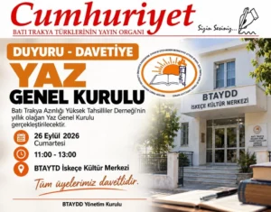 BTAYTD Yaz Genel Kurulu 26 Eylül’de