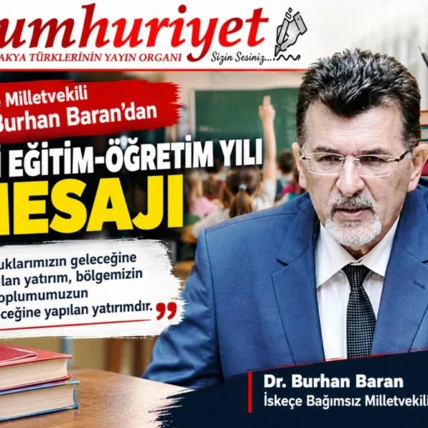 Burhan Baran’dan yeni eğitim yılı mesajı