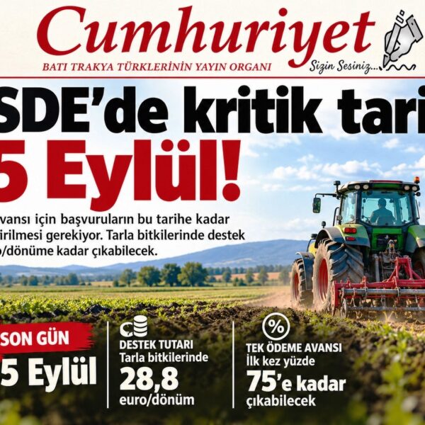Çiftçiye destek için son gün 15 Eylül!