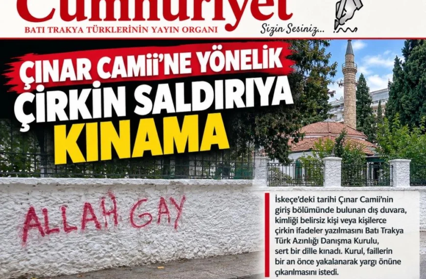 Çınar Camii’ne yönelik çirkin saldırıya kınama