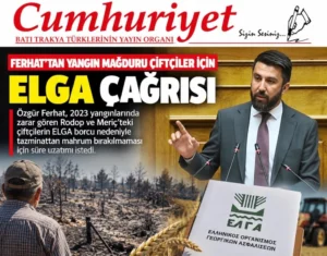 Ferhat’tan yangın mağduru çiftçiler için ELGA çağrısı