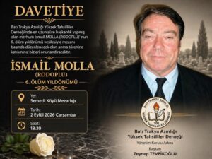 İsmail Rodoplu ölümünün 6. yılında anılacak