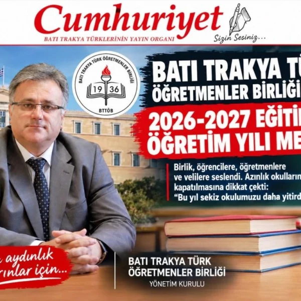 Batı Trakya Türk Öğretmenler Birliği’nden yeni eğitim yılı mesajı