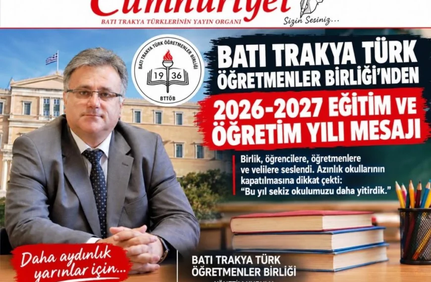 Batı Trakya Türk Öğretmenler Birliği’nden yeni eğitim yılı mesajı
