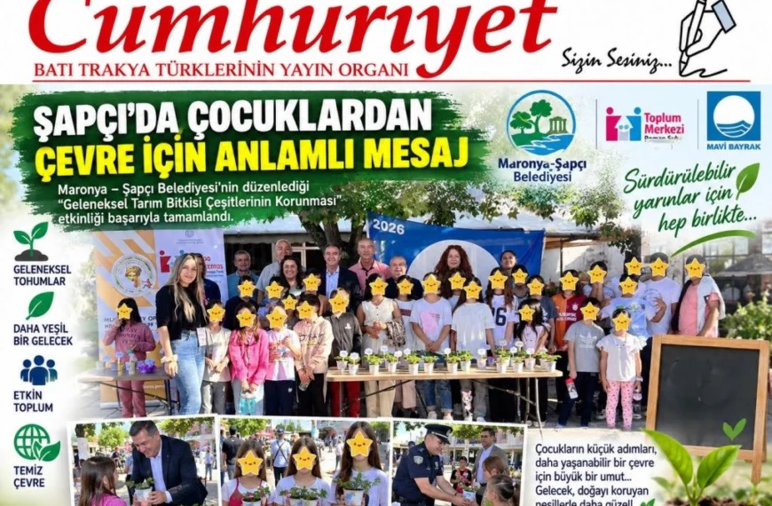 Şapçı’da çocuklardan çevre için anlamlı mesaj