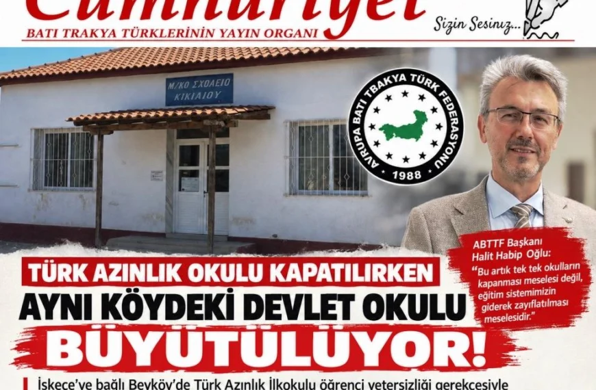 Türk Azınlık Okulu kapatıldı, devlet okulu büyütüldü!