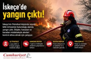 İskeçe’de yangın alarmı: Havadan ve karadan müdahale