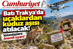 Batı Trakya’da uçaklardan kuduz aşısı atılacak! Vatandaşlara önemli&hellip;