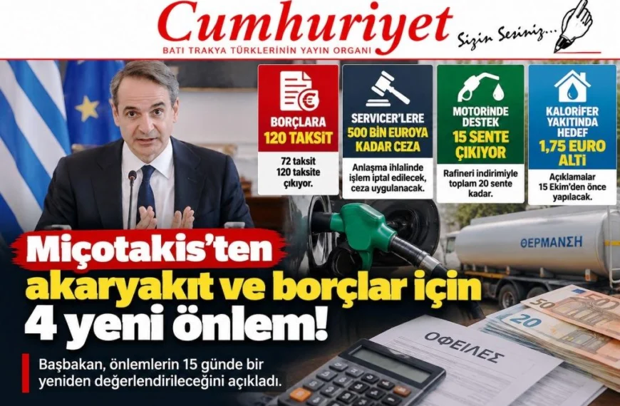 Borçlara 120 taksit, motorine yeni destek!