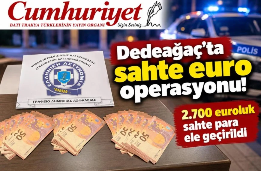 Dedeağaç’ta sahte euro operasyonu: 2.700 euroluk sahte para ele geçirildi!