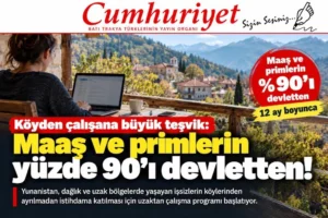 Köyden çalışana büyük teşvik: Maaş ve primlerin yüzde 90’ı devletten!