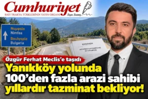 Yanıkköy yolunda 100’den fazla arazi sahibi yıllardır tazminat&hellip;